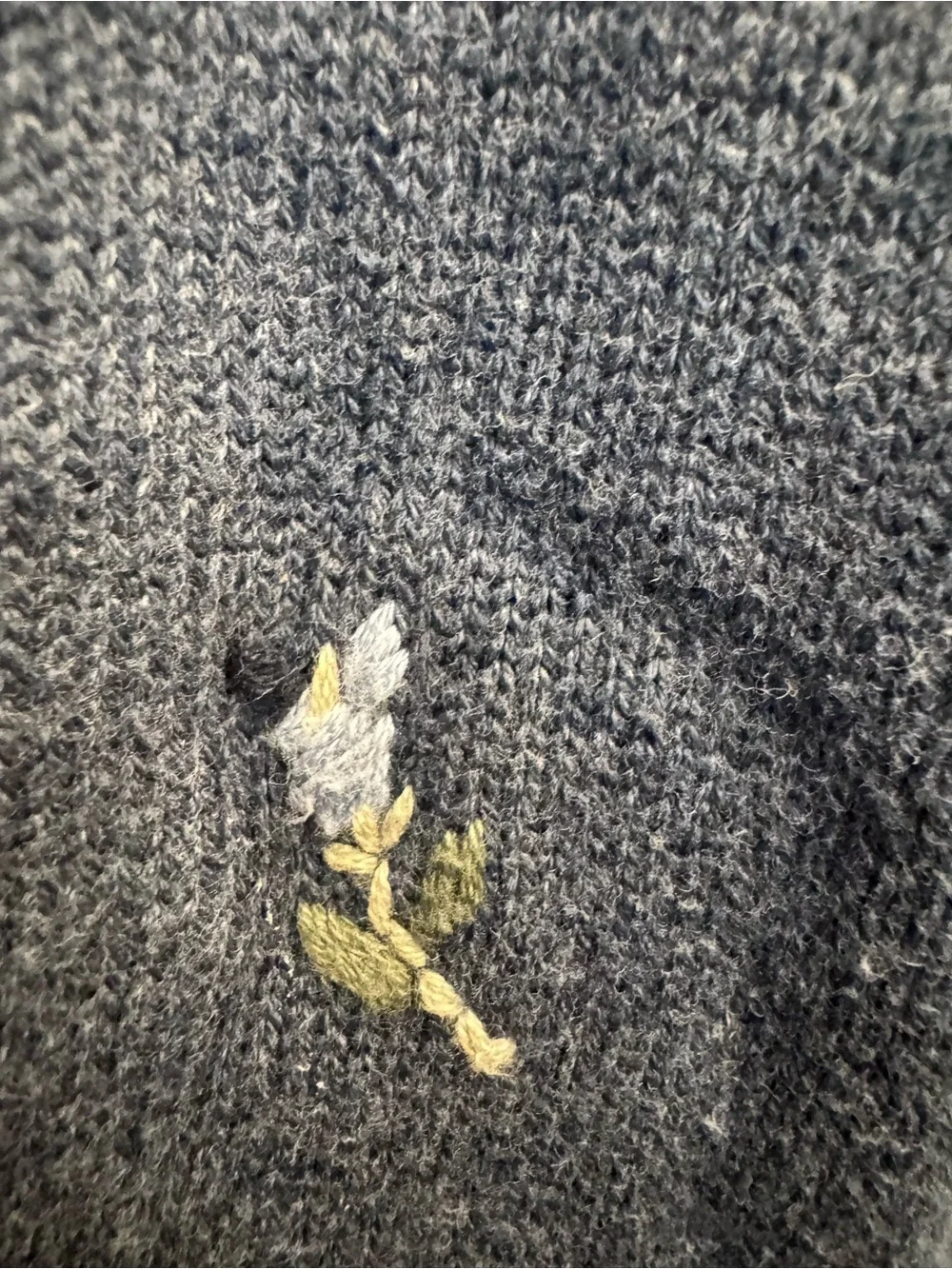 VINTAGE EDDIE BAUER Gray Floral Embroidered Button Up Cardigan Women’s SZ Med